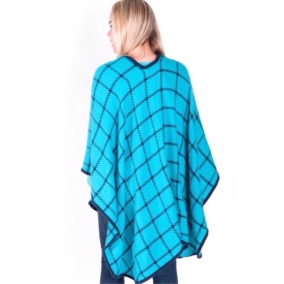 Turquoise And Navy Wrap Shawl - Picture 4 of 16